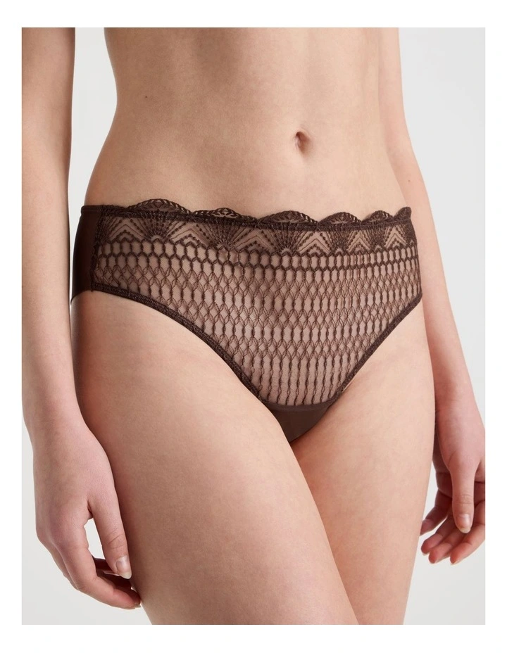 Embroidery High Waist Brazilian in Black image 6