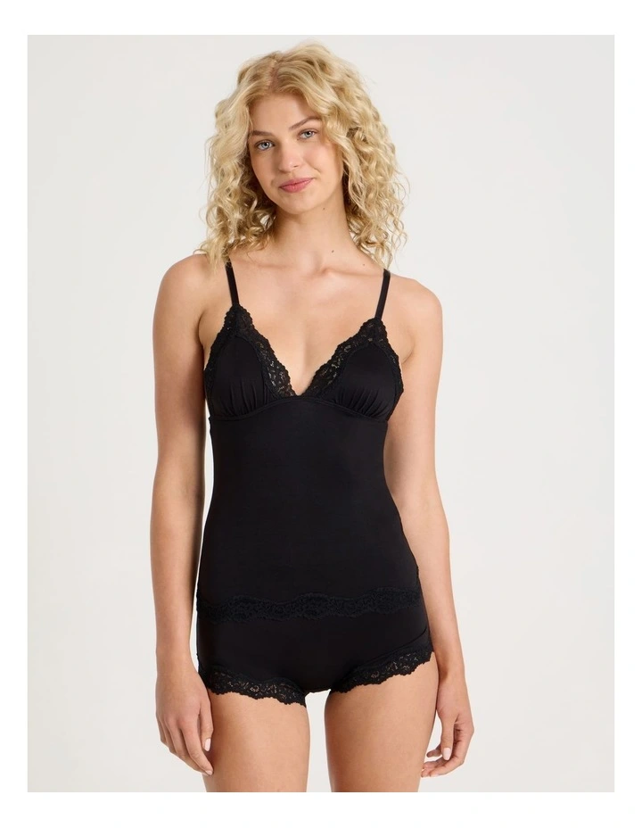 Cheeky Lace Camisole in Black image 1