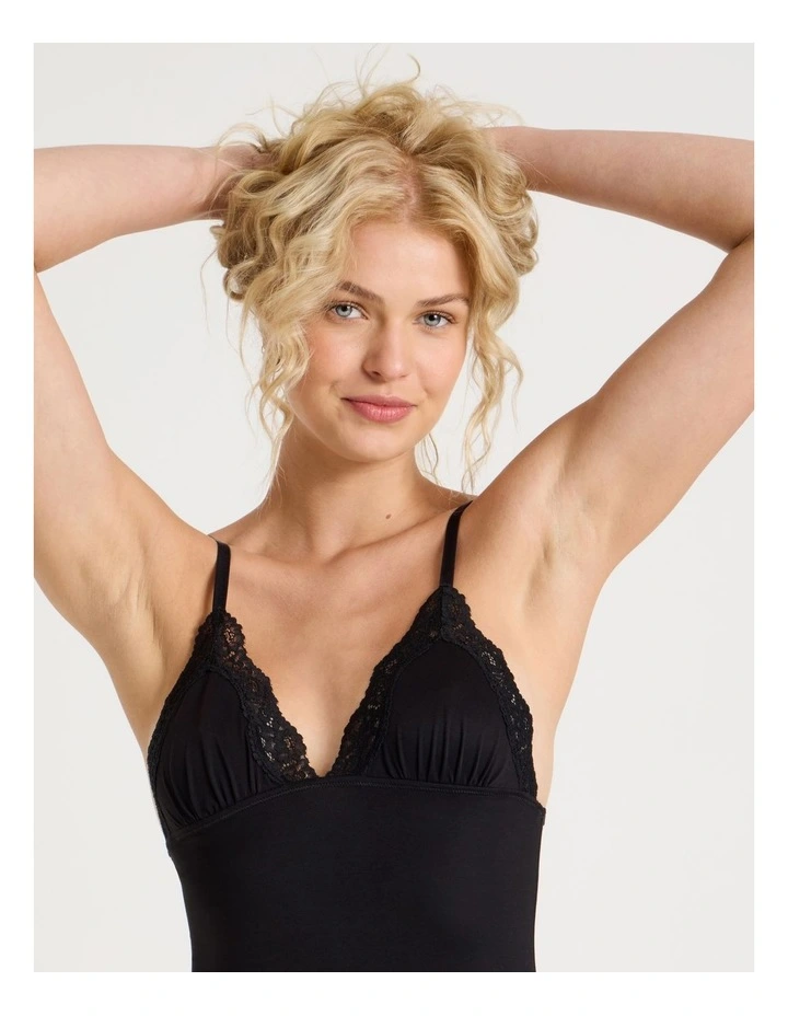 Cheeky Lace Camisole in Black image 2