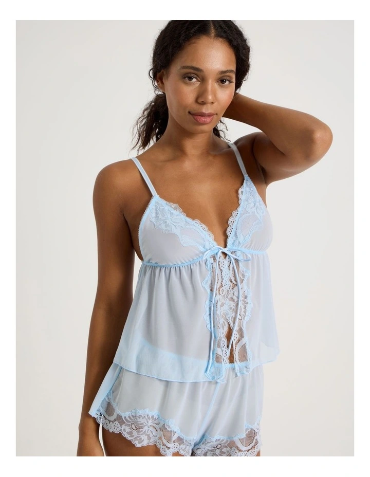Delicate Lace Camisole in Sky Blue image 2