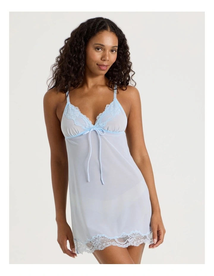 Delicate Lace Chemise in Light Blue image 2