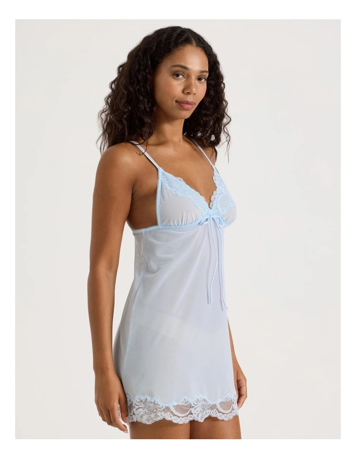 Delicate Lace Chemise in Light Blue image 3