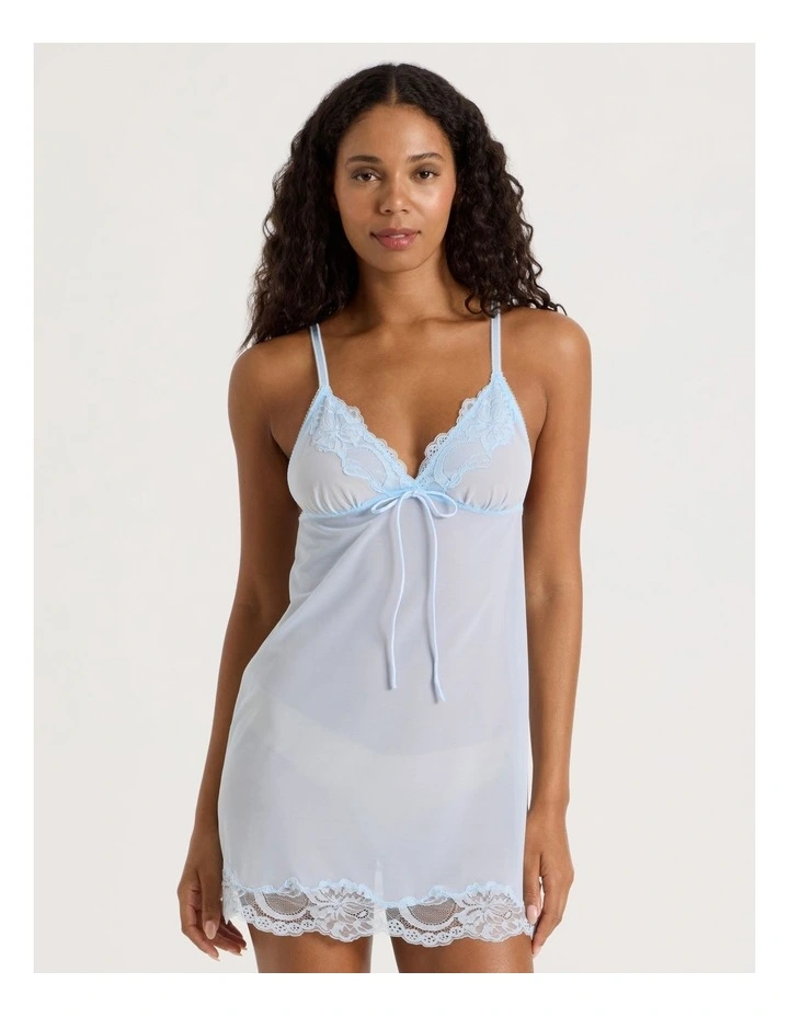Delicate Lace Chemise in Light Blue image 5