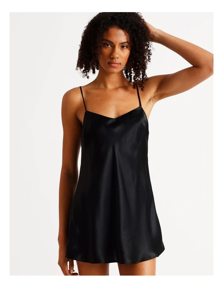 Silk Chemise in Black image 1