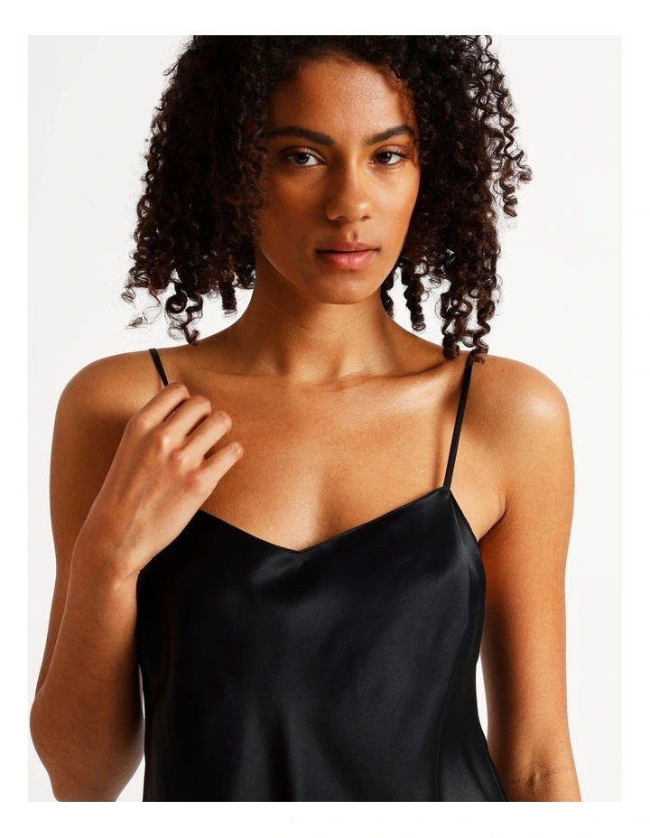 Silk Chemise in Black image 3