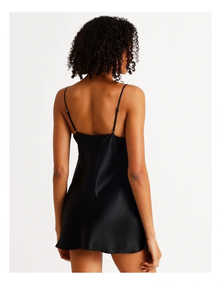 Silk Chemise in Black image 4