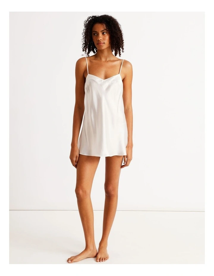 Silk Chemise in White image 4
