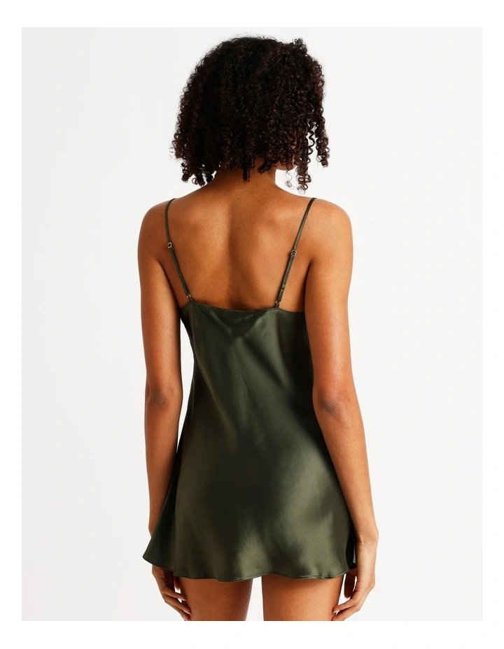 Silk Chemise in Olive image 4