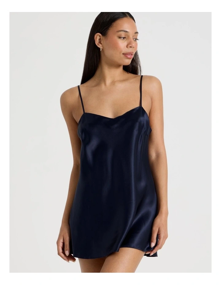 Silk Chemise in Navy image 1
