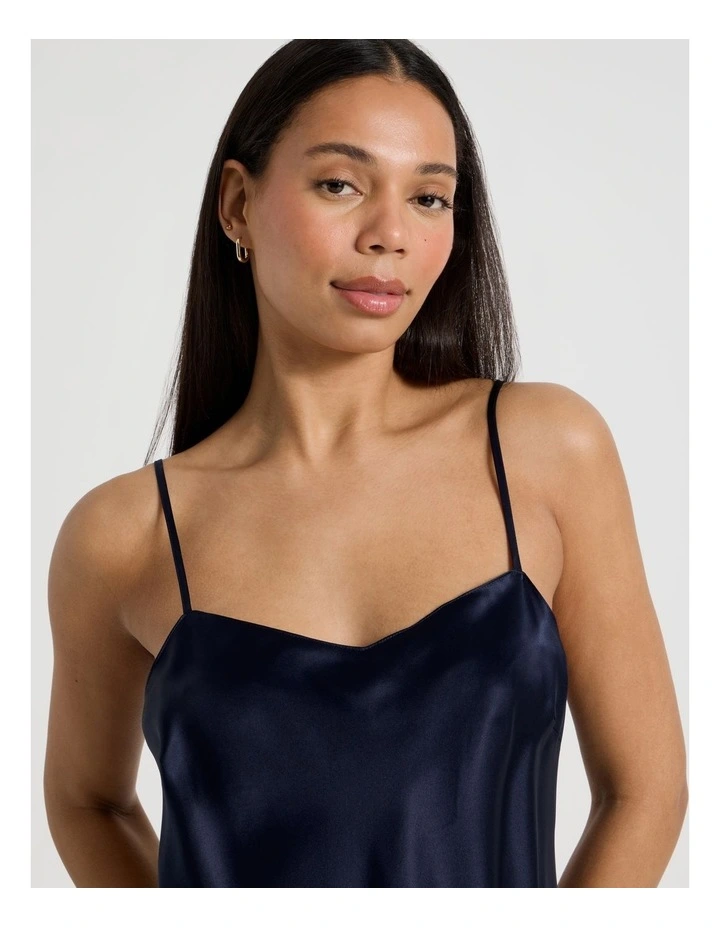Silk Chemise in Navy image 4