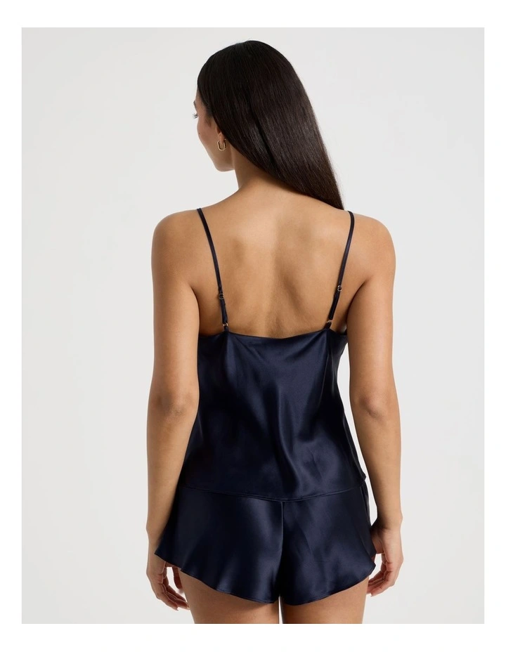 Silk Cami Boxer Set in Navy image 6