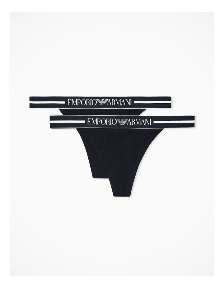 Emporio Armani 2-Pack Classic Thong- Black image 3
