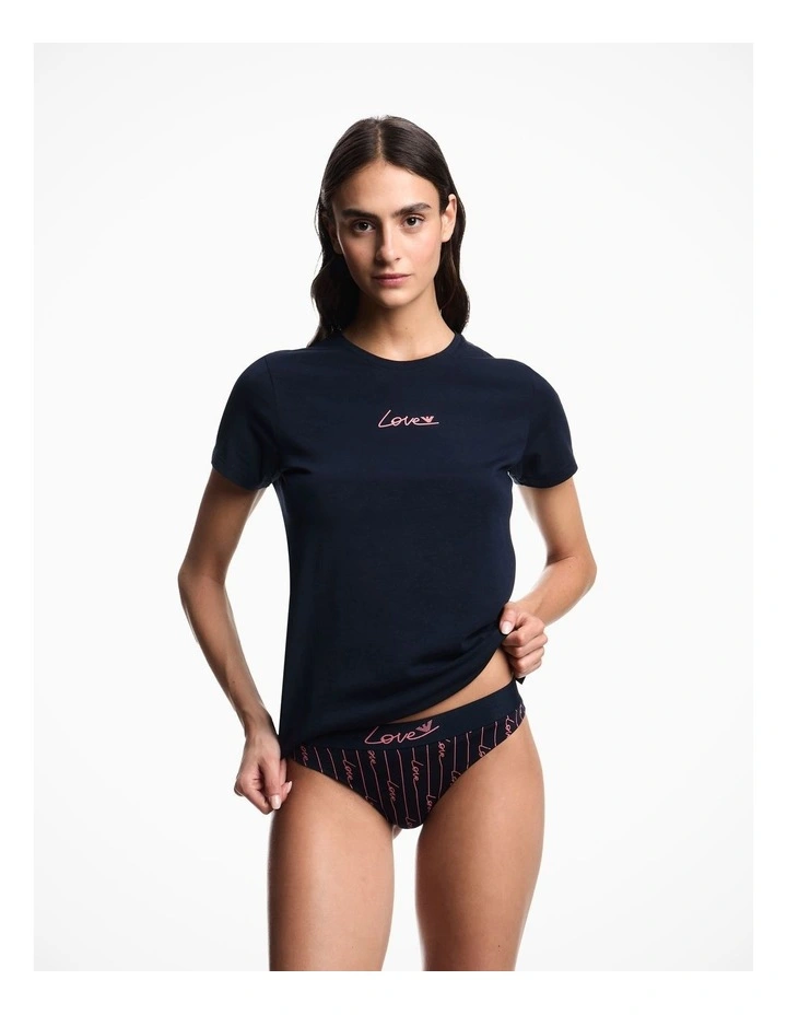 Love Capsule Short Sleeve Crewneck T-Shirt in Armani Blue image 1