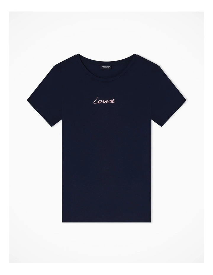 Love Capsule Short Sleeve Crewneck T-Shirt in Armani Blue image 3