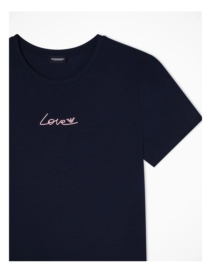 Love Capsule Short Sleeve Crewneck T-Shirt in Armani Blue image 4