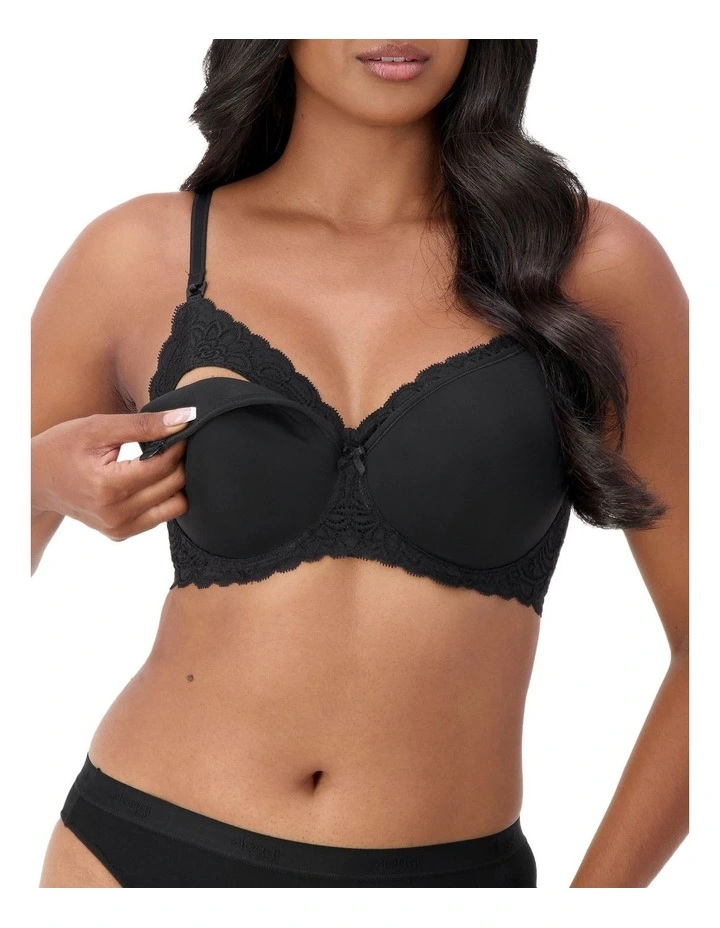 Gorgeous Mama Lace Maternity Bra in Black image 1