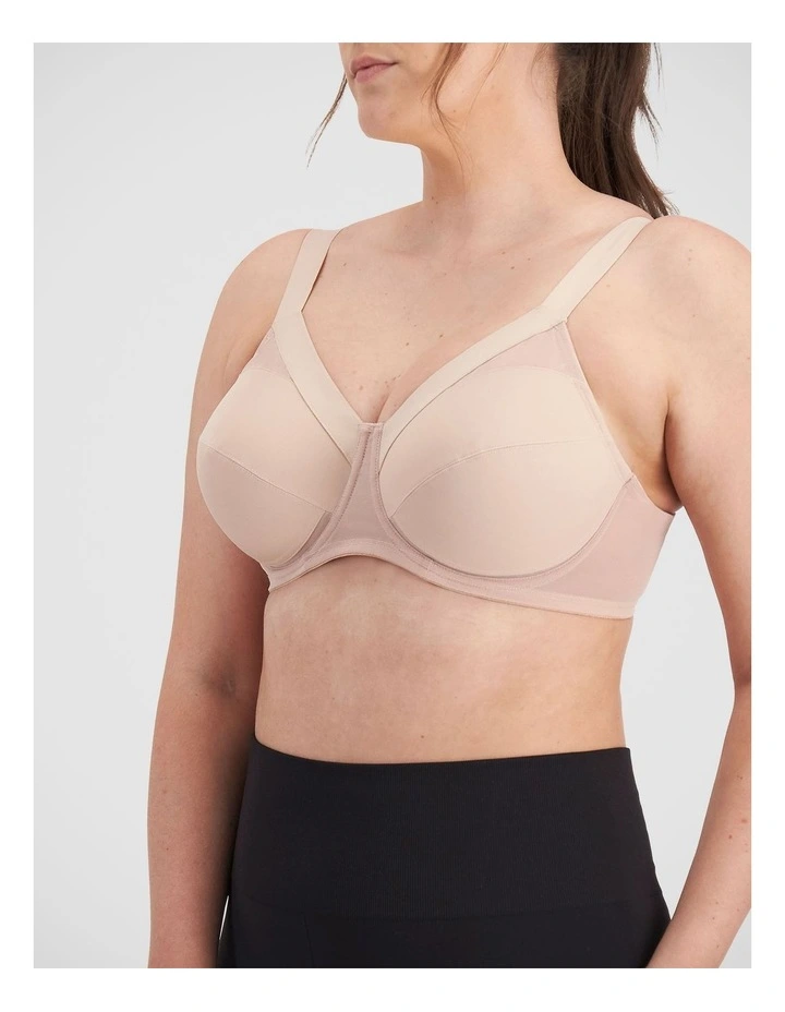 Full Support Non-Padded Sports Bra in Dusted Rose image 3