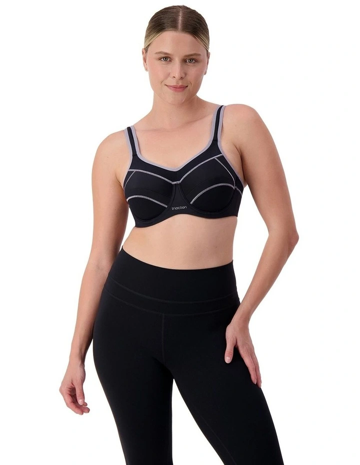 Triaction Performance Wired Sports Bra in Black image 5