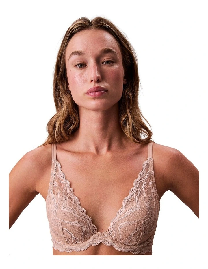 Sensual Stretch Lace Lightly Lined Plunge Bra in Cedar image 1