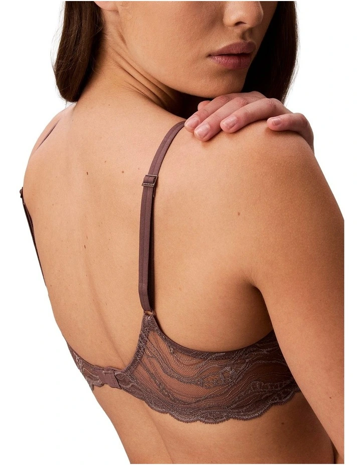 Sensual Stretch Lace Lightly Lined Plunge Bra in Botanical Brown image 4