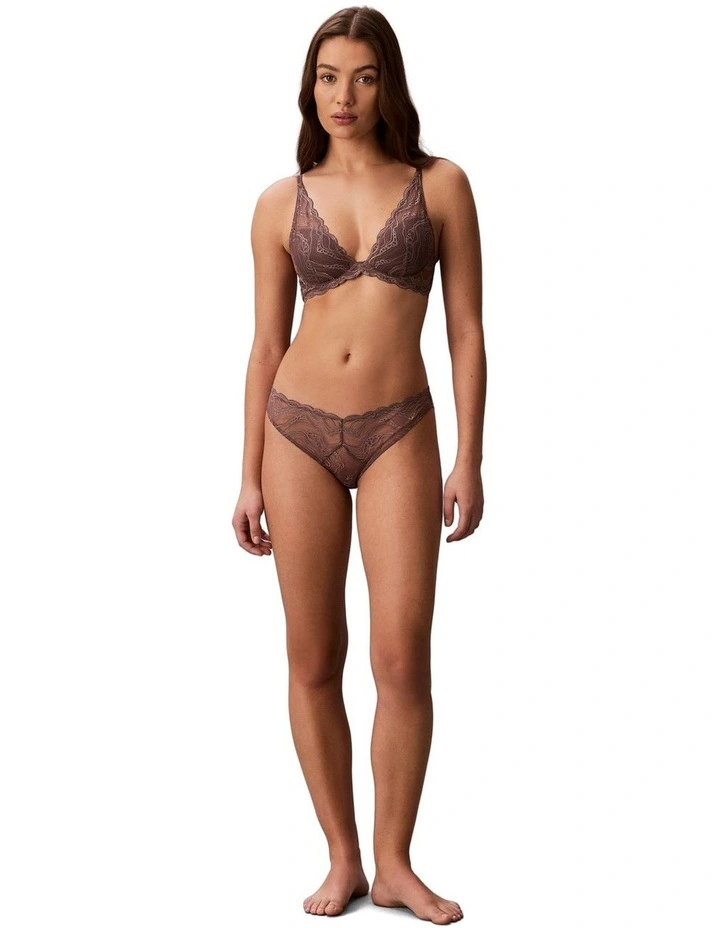 Sensual Stretch Lace Lightly Lined Plunge Bra in Botanical Brown image 5
