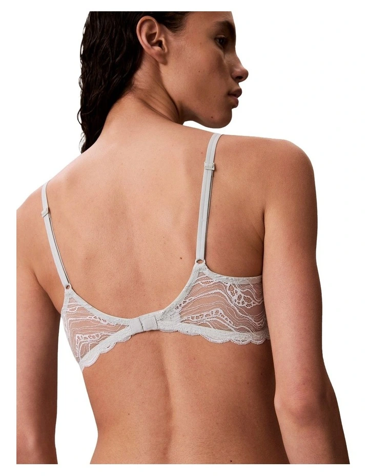 Sensual Stretch Lace Lightly Lined Plunge Bra in Sky Grey image 2