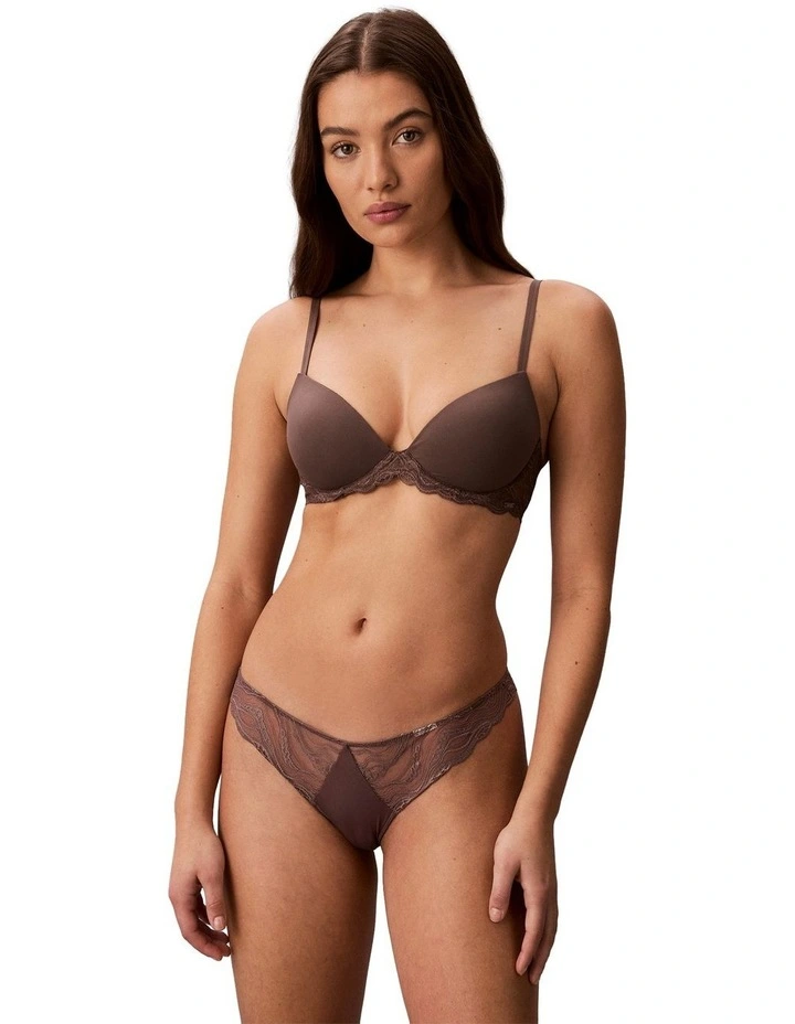Sensual Stretch Lace Lift Demi Bra in Botanical Brown image 3