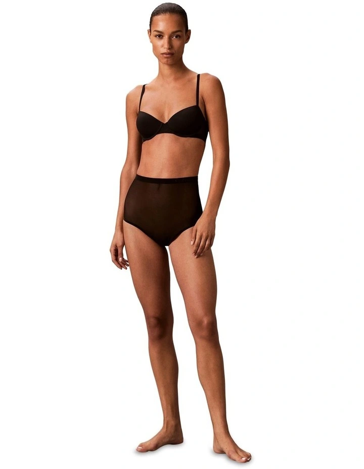 Minimalist Mesh Uplift Demi in Black image 5