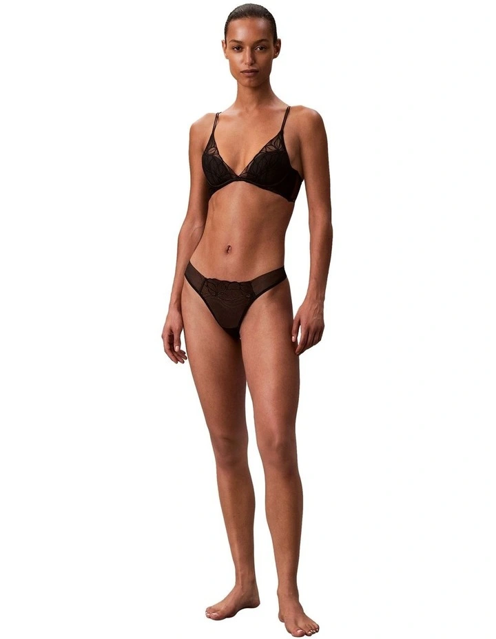 Floral Lace Lightly Lined Plunge in Black image 6