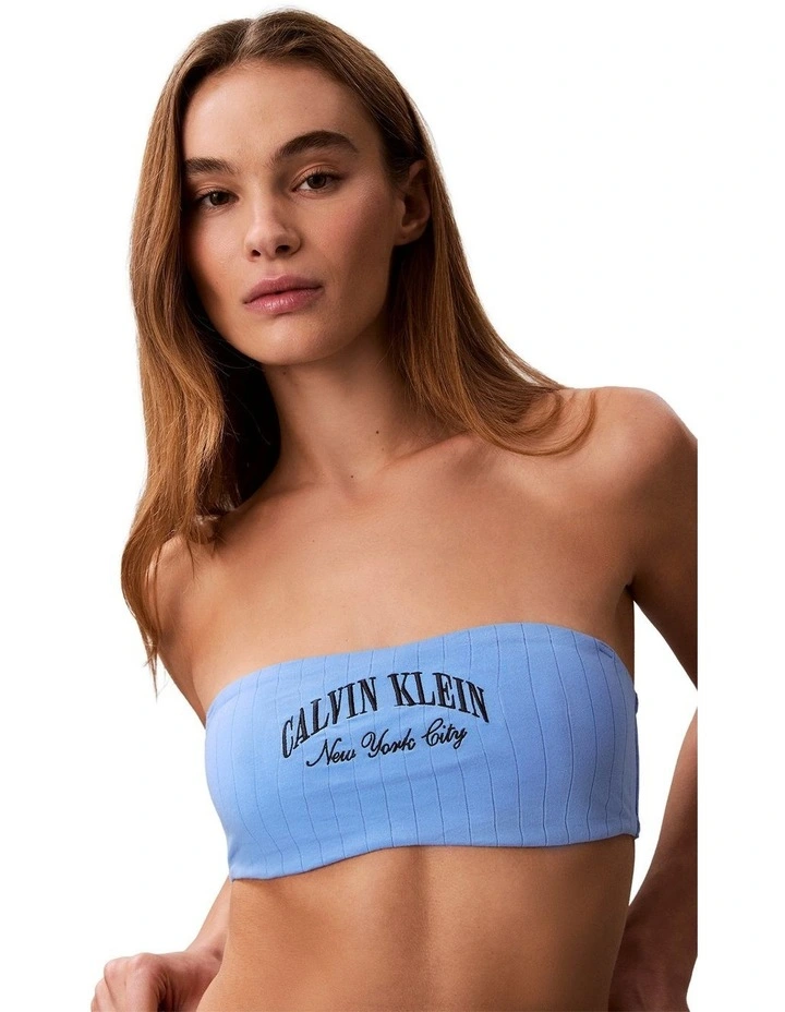 Heritage Athletic Lightly Lined Bandeau Bra in Blue Descent image 3