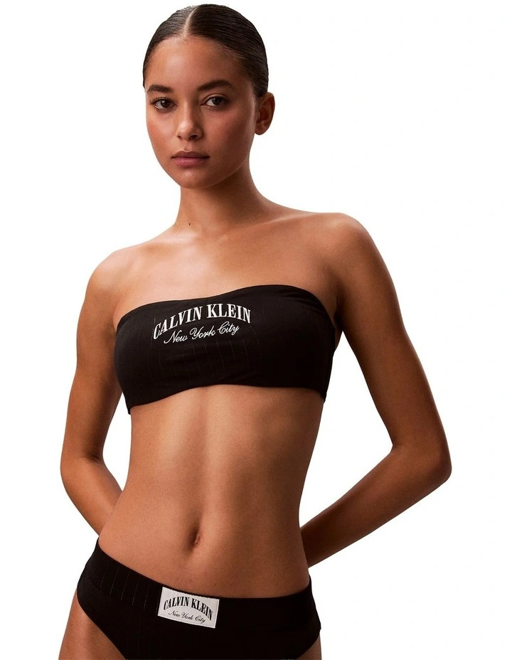 Heritage Athletic Lightly Lined Bandeau Bra in Black image 1
