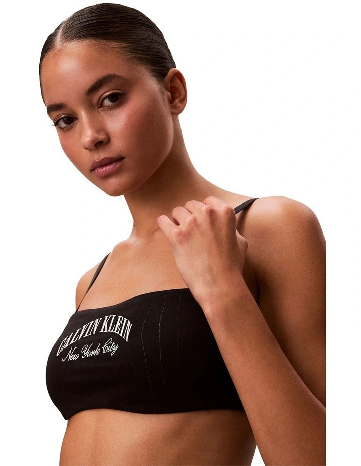 Heritage Athletic Lightly Lined Bandeau Bra in Black image 3