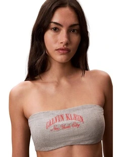 Heritage Athletic Lightly Lined Bandeau Bra in Grey Heather