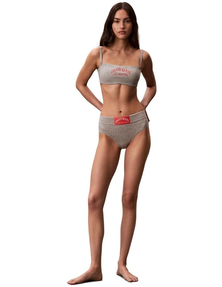 Heritage Athletic Lightly Lined Bandeau Bra in Grey Heather image 4