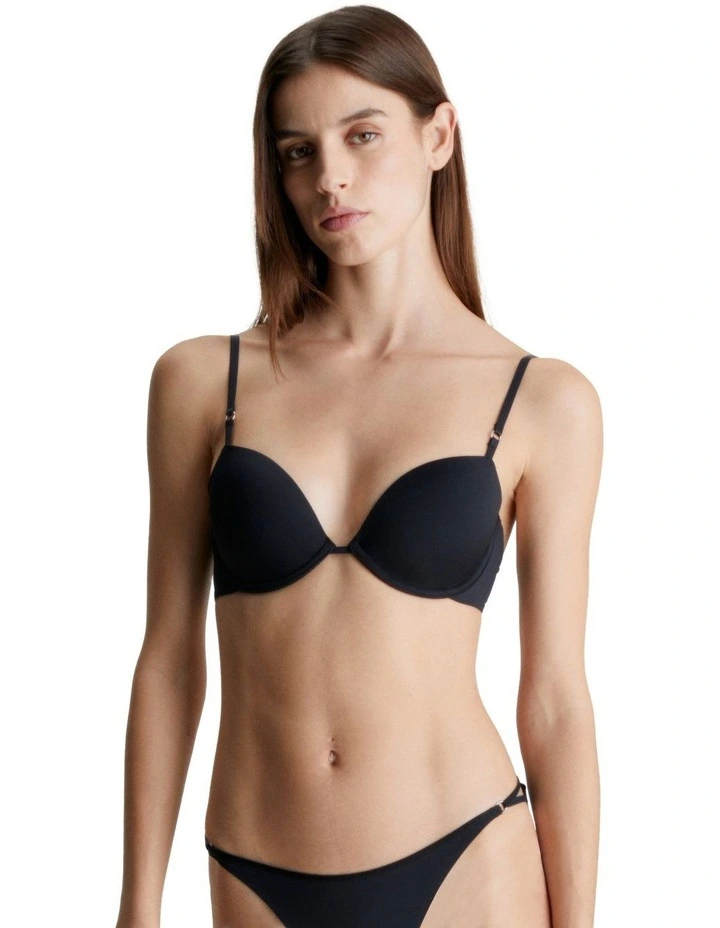 Minimalist Micro Lightly Lined Demi Bra in Black image 1