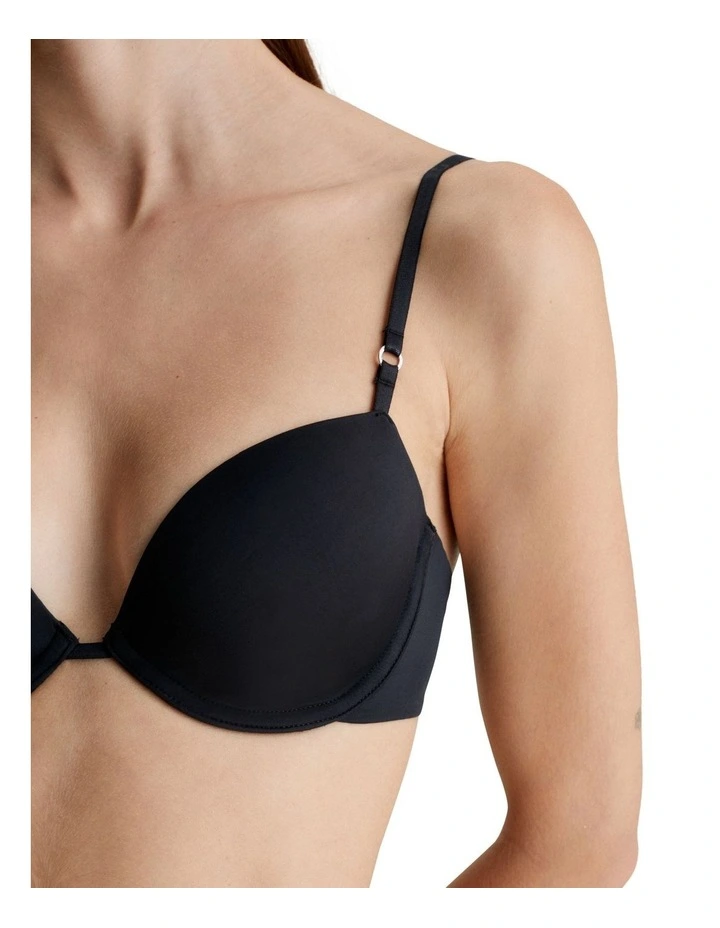 Minimalist Micro Lightly Lined Demi Bra in Black image 3