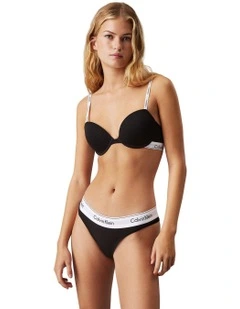 Modern Cotton Lightly Lined Demi Bra in Black