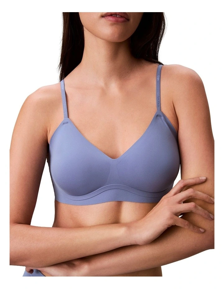 Invisibles Microfibre Stretch Gel Wire Lightly Lined Bralette in Blue Tulip image 1