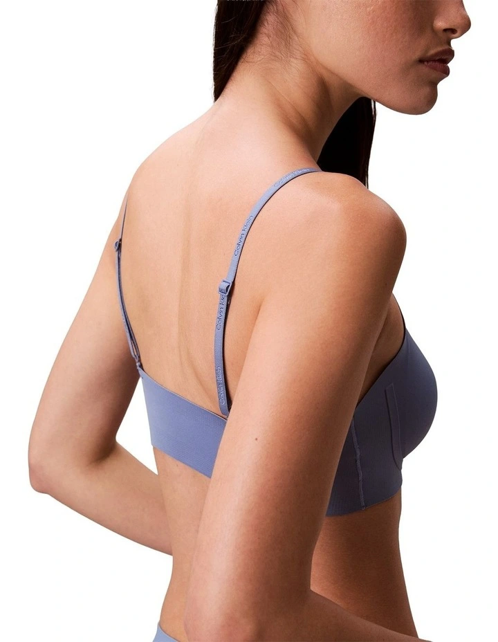 Invisibles Microfibre Stretch Gel Wire Lightly Lined Bralette in Blue Tulip image 2