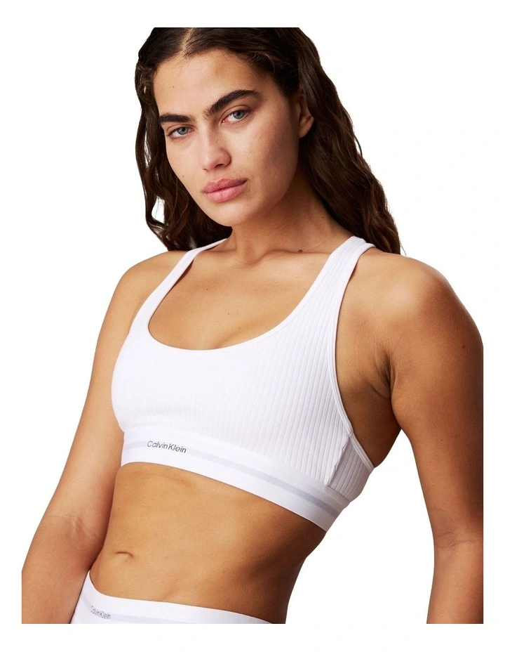 MODERN RIB LIGHTLY LINED BRALETTE WHITE image 3