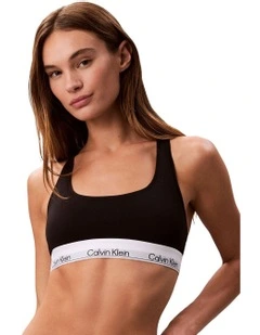 Icon Cotton Modal Unlined Bralette in Black