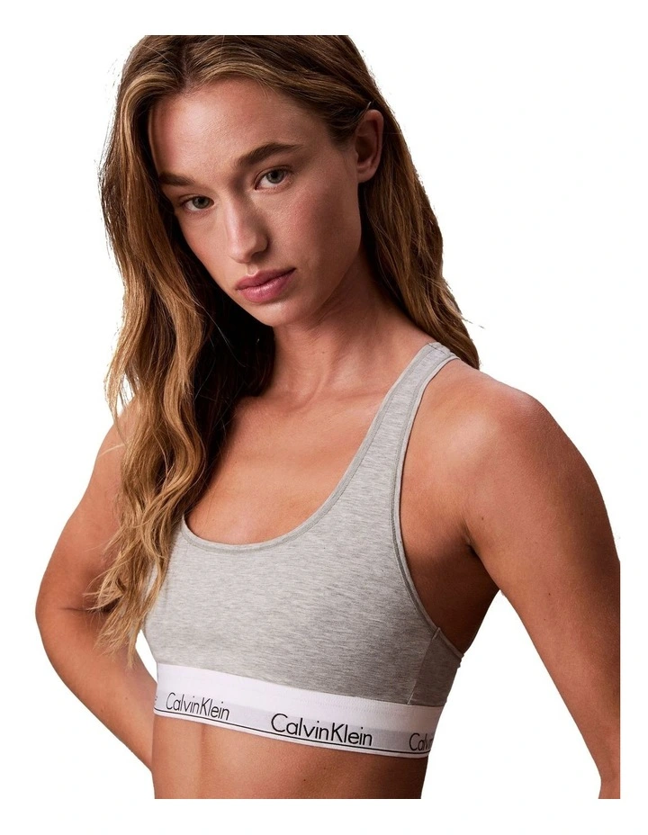 Icon Cotton Modal Unlined Bralette in White image 1