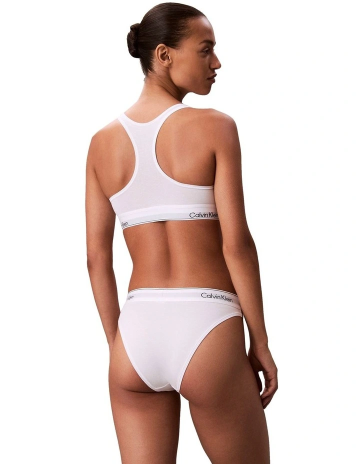 Icon Cotton Modal Unlined Bralette in White image 2