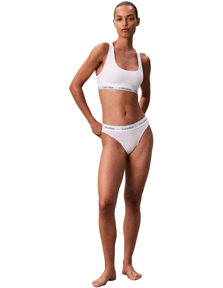Icon Cotton Modal Unlined Bralette in White image 4