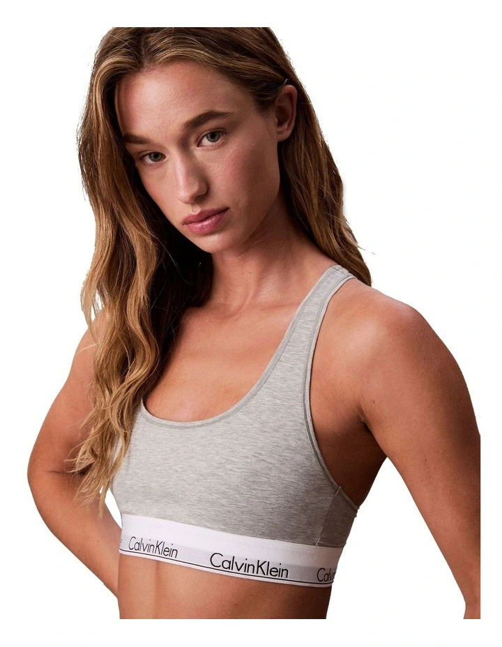 Icon Cotton Modal Unlined Bralette in Grey Heather image 1