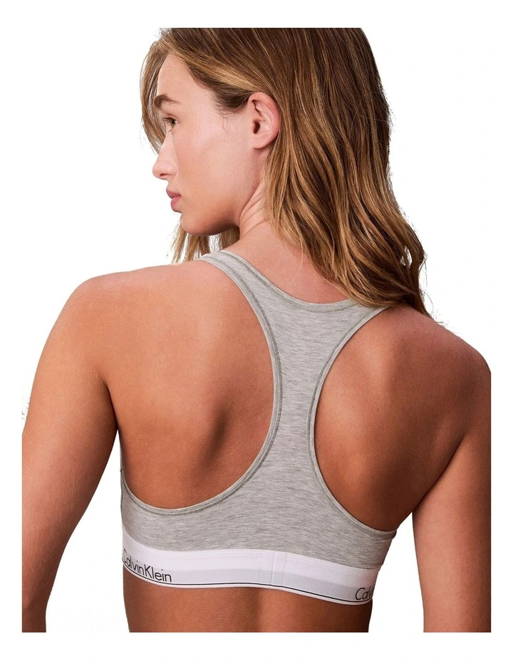 Icon Cotton Modal Unlined Bralette in Grey Heather image 2