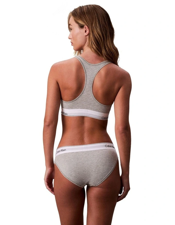 Icon Cotton Modal Unlined Bralette in Grey Heather image 4
