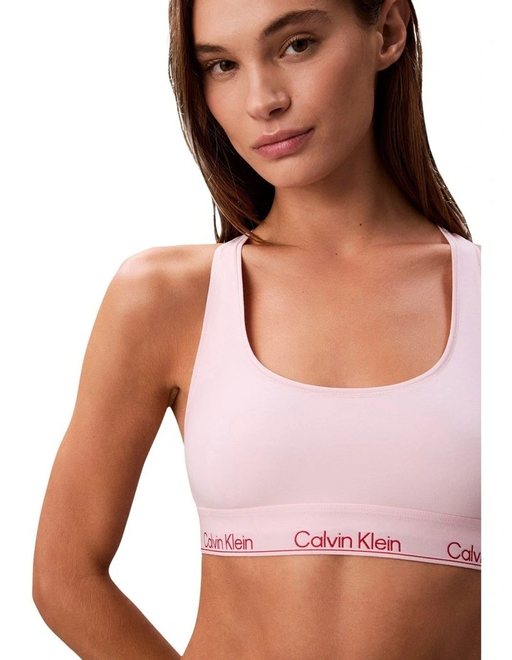 Cotton Modal Unlined Bralette in Pink image 3
