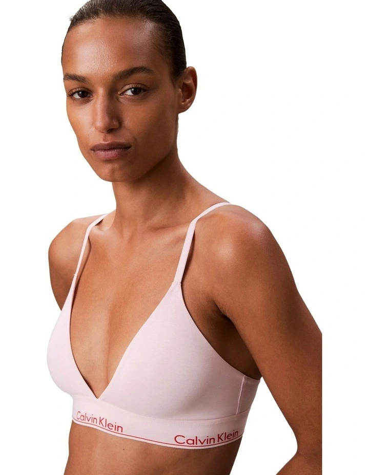 Cotton Modal Unlined Bralette in Pink image 3