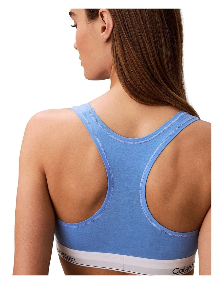 Icon Cotton Modal Unlined Bralette in Blue Descent image 2